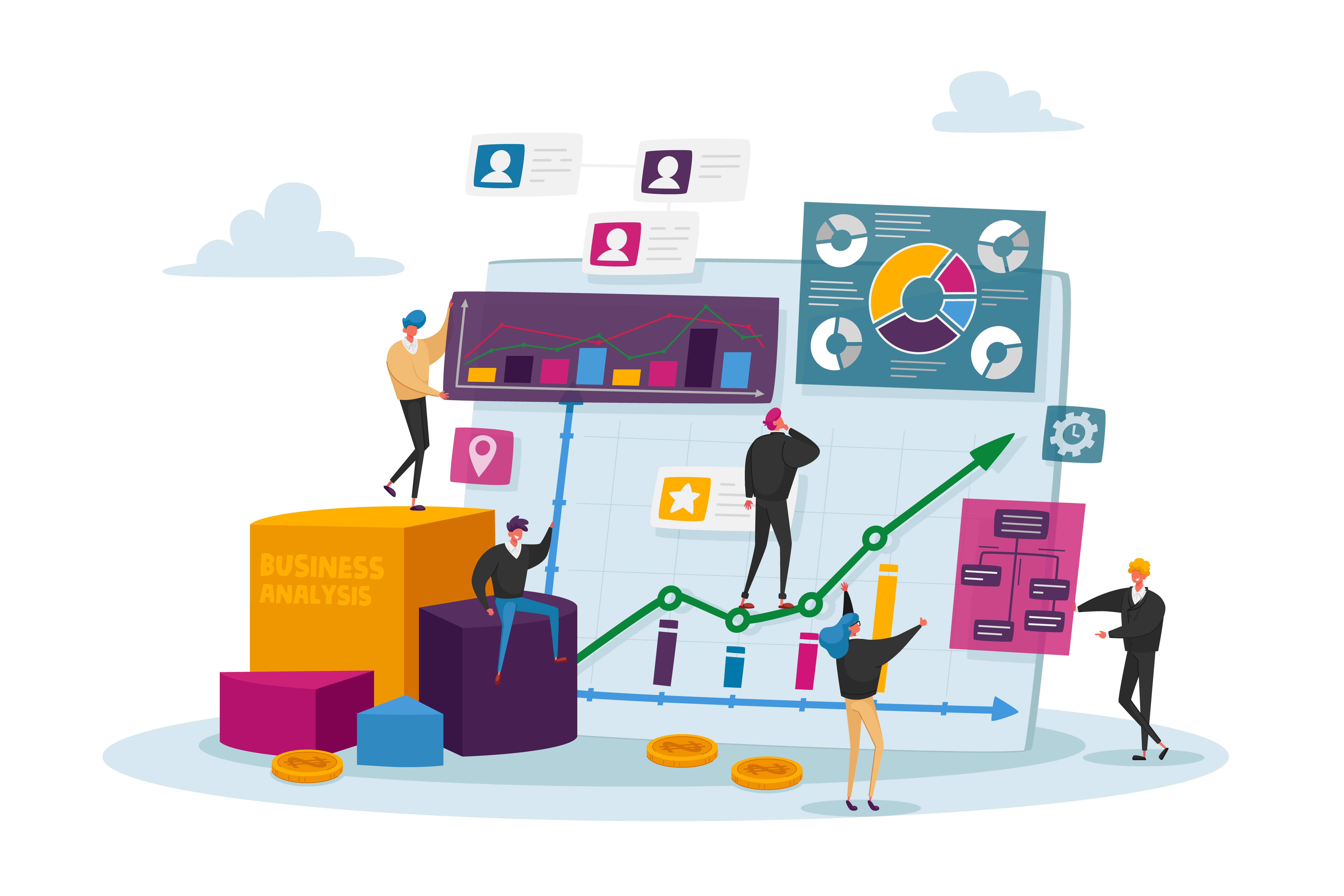 A graphic showing the marketing team working together.