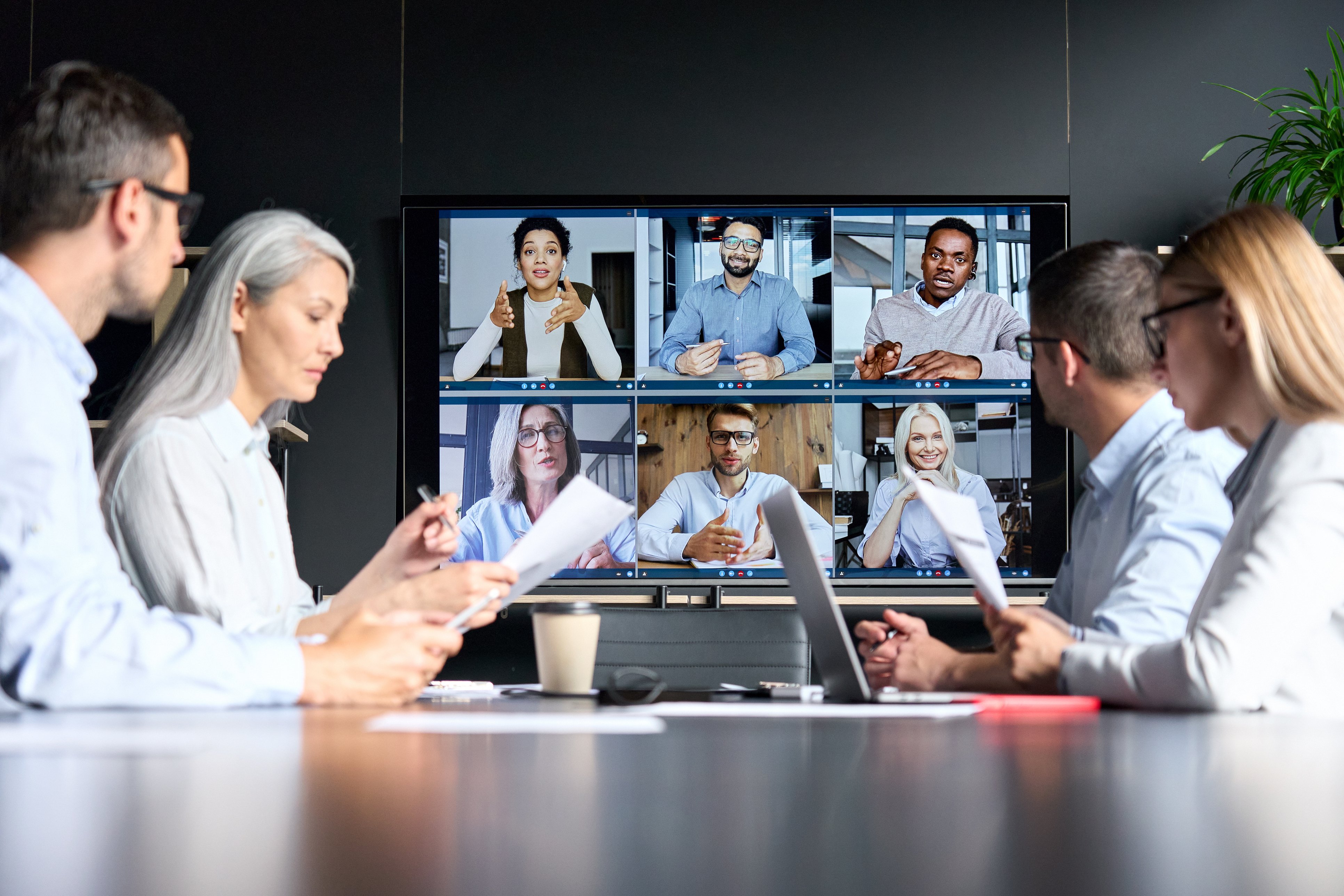 Combination of virtual and personal meetings.