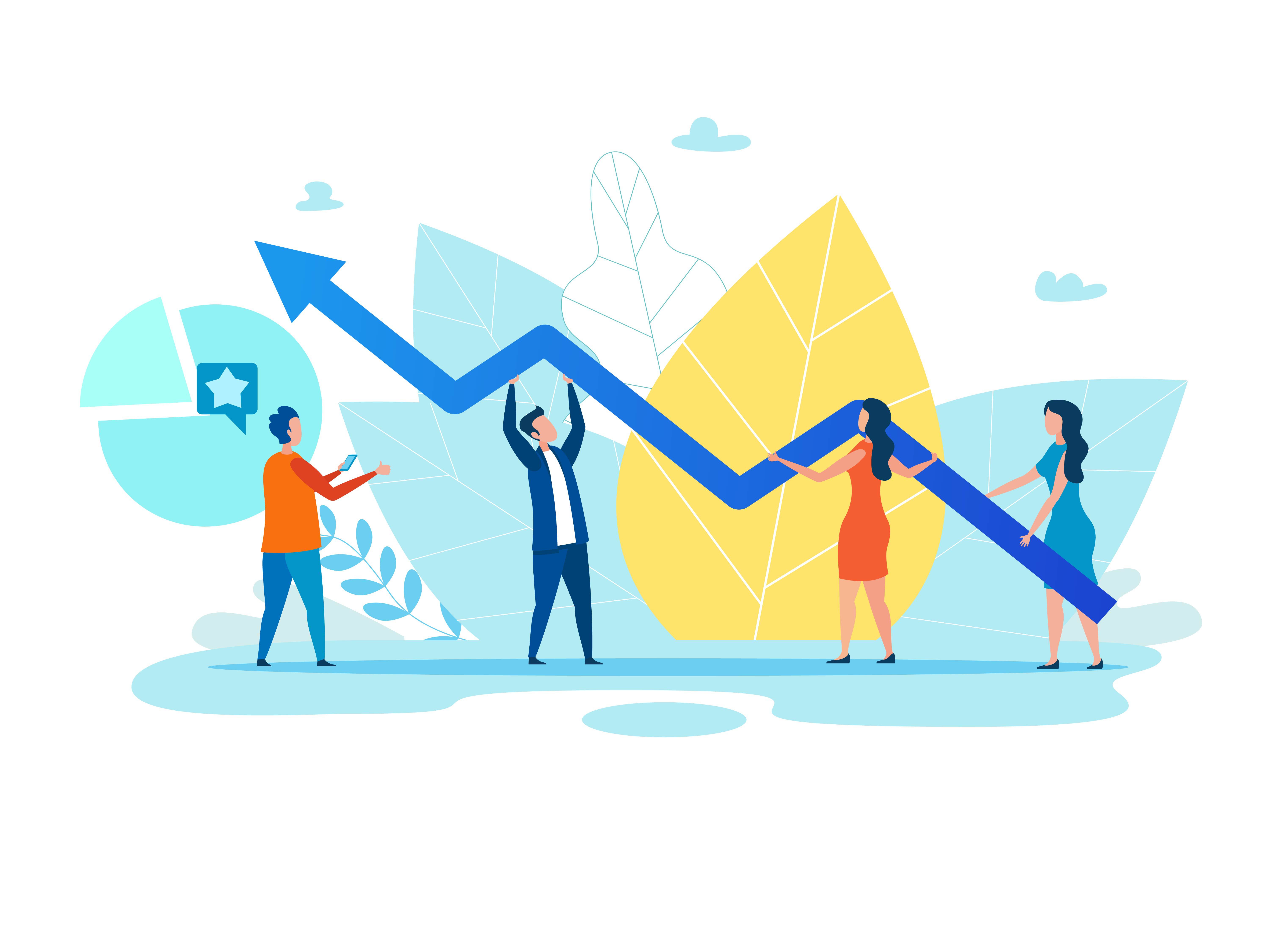 An image that suggests teamwork produces growth.