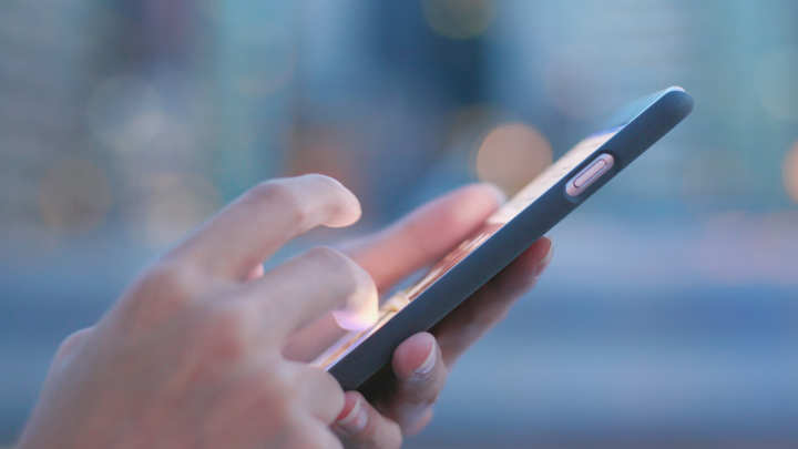 Person accessing website on phone