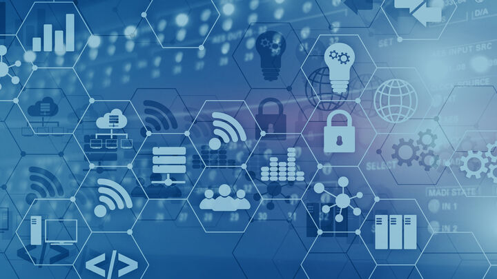 Header image of different icon symbols such as "wifi symbol" and "lock symbol"