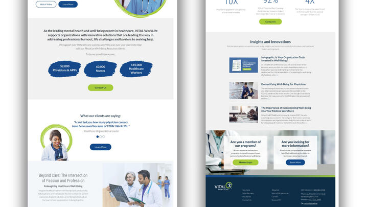 Lead Generation and Web Design for VITAL WorkLife (Minnesota)