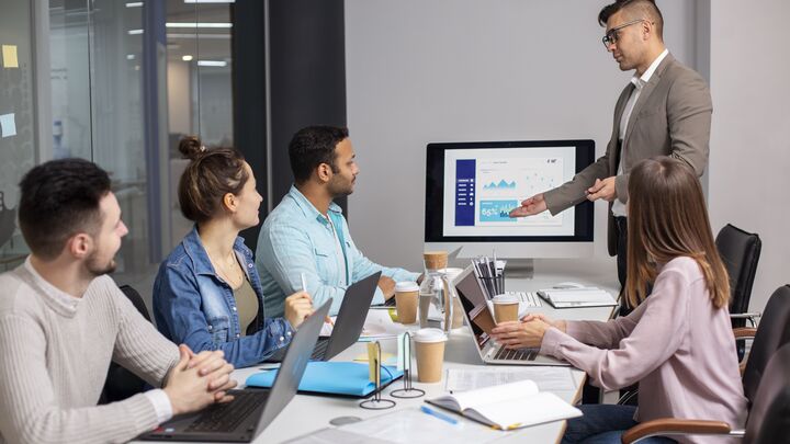 Outsourced marketing department meeting