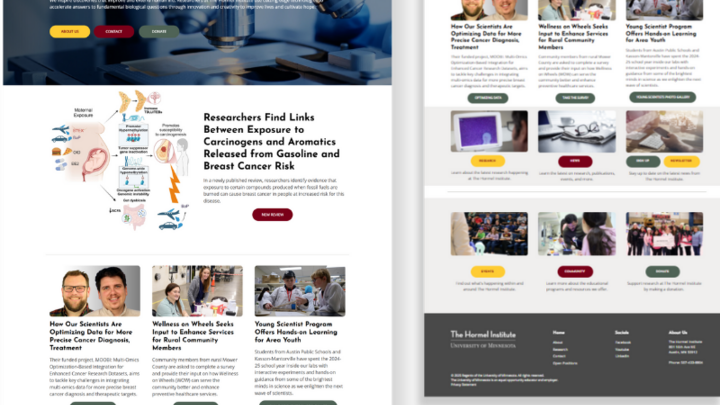 Website Design and Development for University of Minnesota Hormel Institute