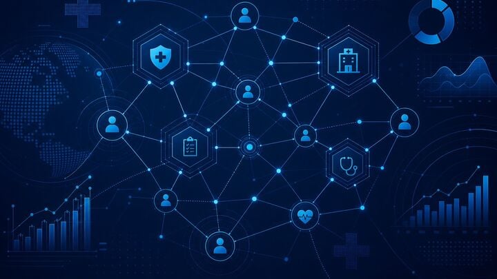 B2B healthcare SEO strategy visualization showing multi-stakeholder decision networks