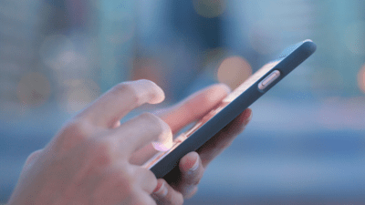 Person accessing website on phone