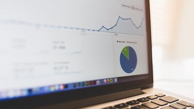 Image of a computer screen showing graphs and a pie chart