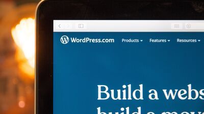 wordpress website on a laptop