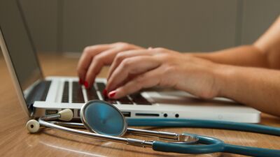 laptop and stethoscope