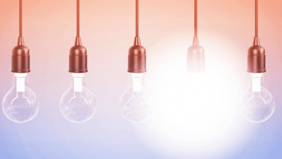 Five light bulbs that suggest burnout.