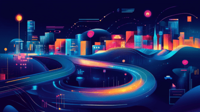 Vibrant roadmap illustration showcasing digital transformation