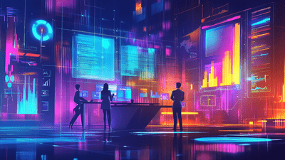 Marketing team analyzing data using AI
