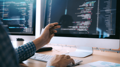 A man strategizing his code.