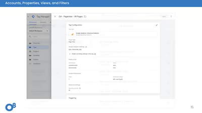 Accounts, properties, views, and filters slide