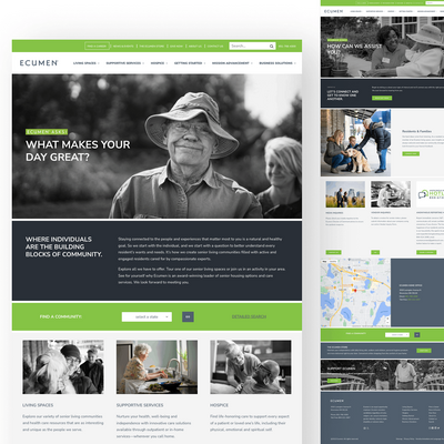 Screenshot of Ecumen's homepage