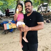 Nitheesh with his Daughter 