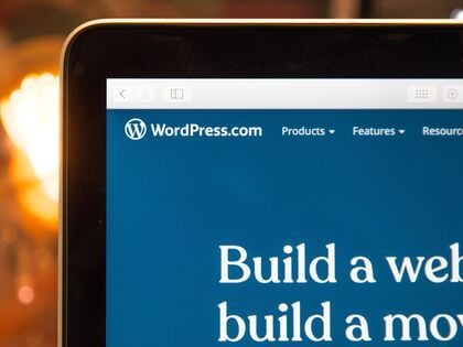 wordpress website on a laptop