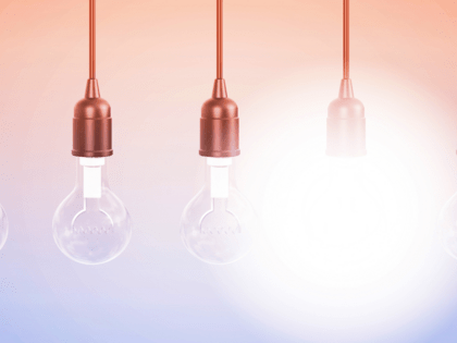 Five light bulbs that suggest burnout.