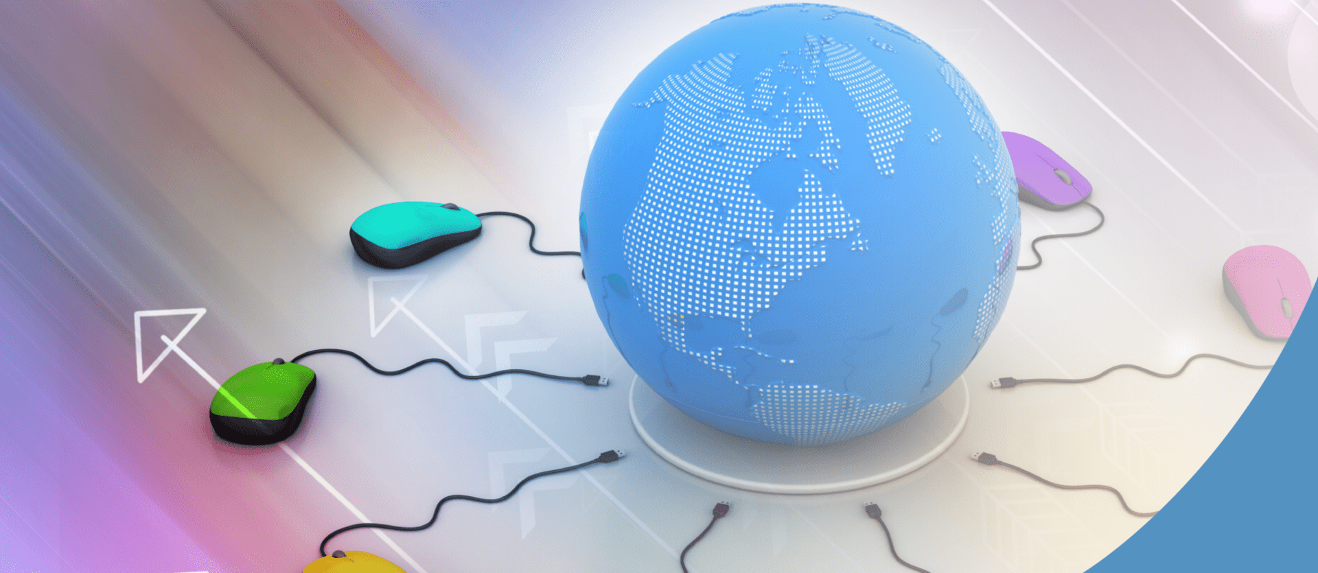 banner image with globe and computer mouses