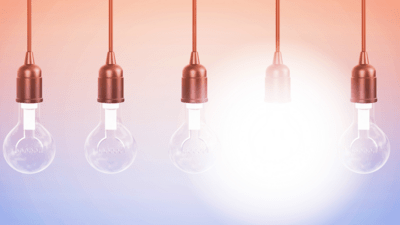 Five light bulbs that suggest burnout. 