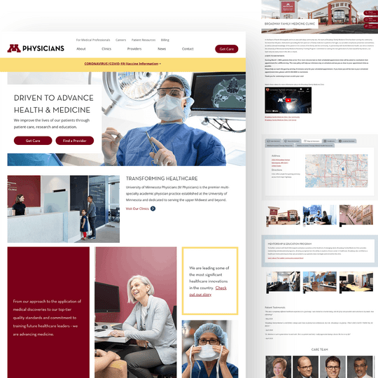 University of Minnesota Physicians screenshot