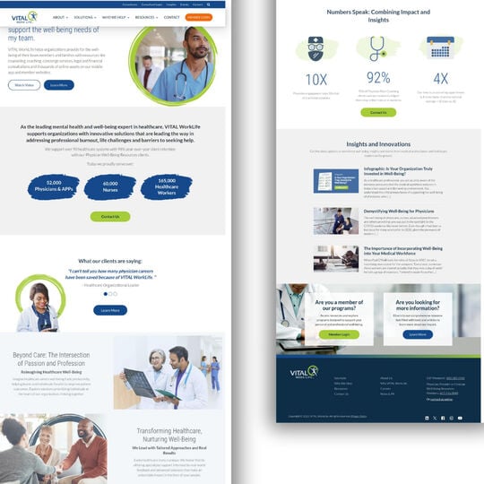 VITAL WorkLife web design and lead generation