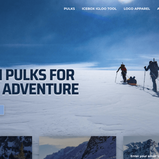 screenshot of SkiPulk's homepage