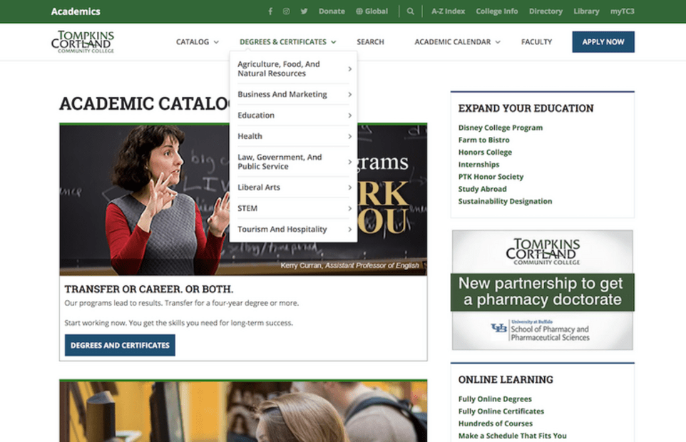 Tompkins Cortland Community College Homepage