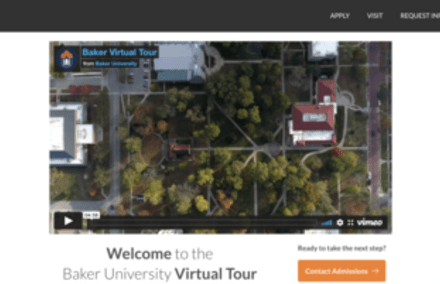 Image of virtual tour page for Baker University 