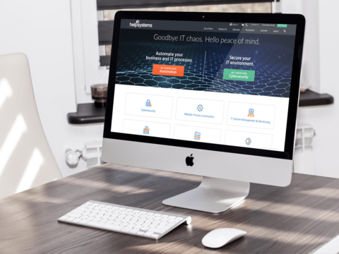 HelpSystems website on monitor