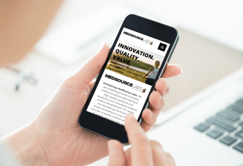 MedSource website on phone