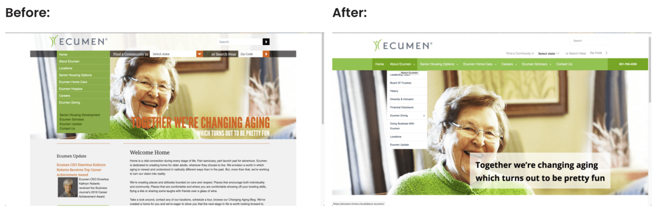 Ecumen homepage redesign