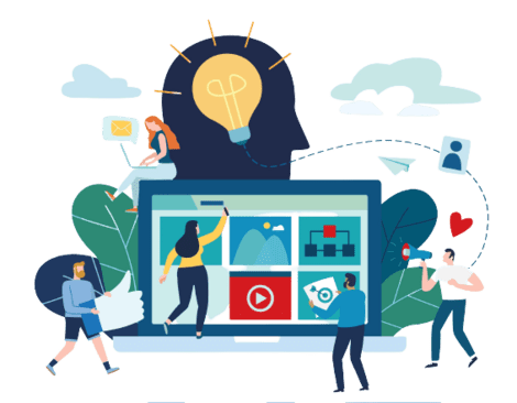 Cartoon of digital marketing