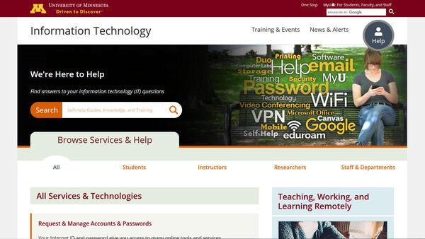UMN OIT website banner