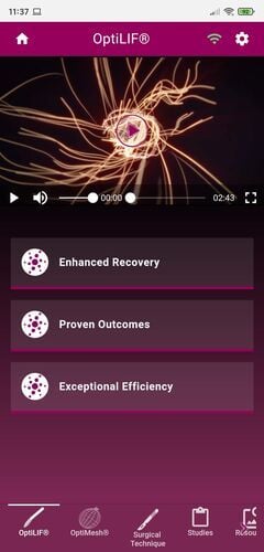 Mobile view of OptLIF app