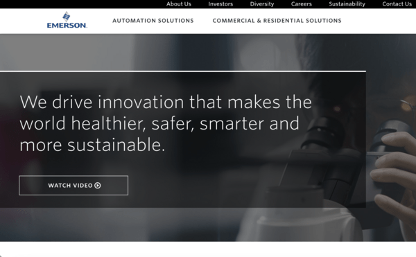 Emerson website homepage