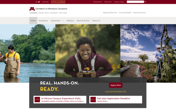 UMN Crookston homepage