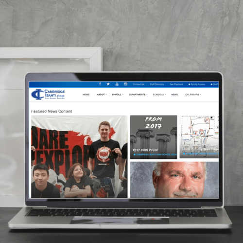 Cambridge Isanti Schools on desktop