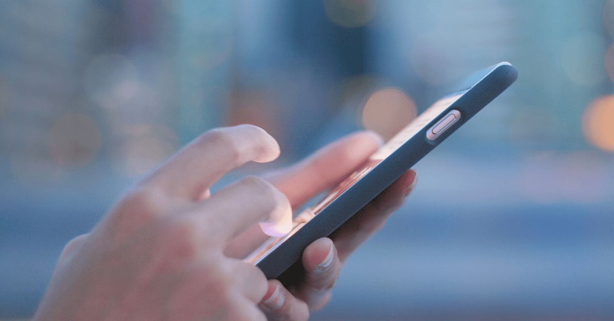 Person accessing website on phone