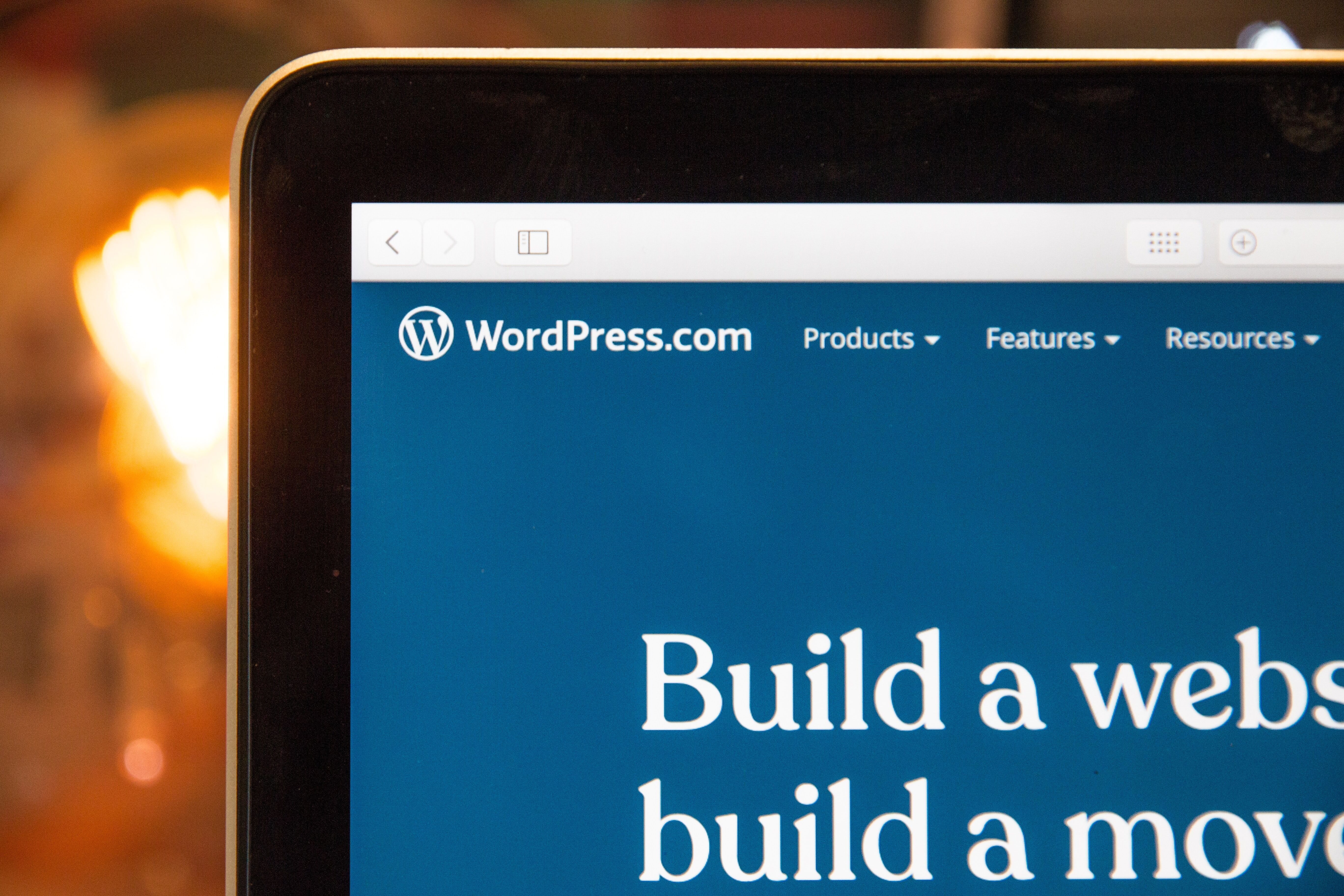 wordpress website on a laptop