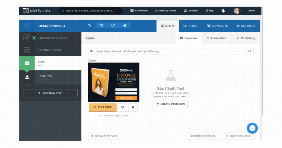 A GIF showing how ClickFunnels works. 