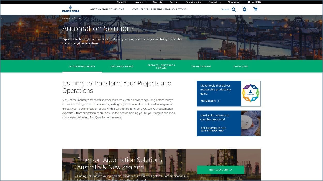 Emerson Web Screenshot