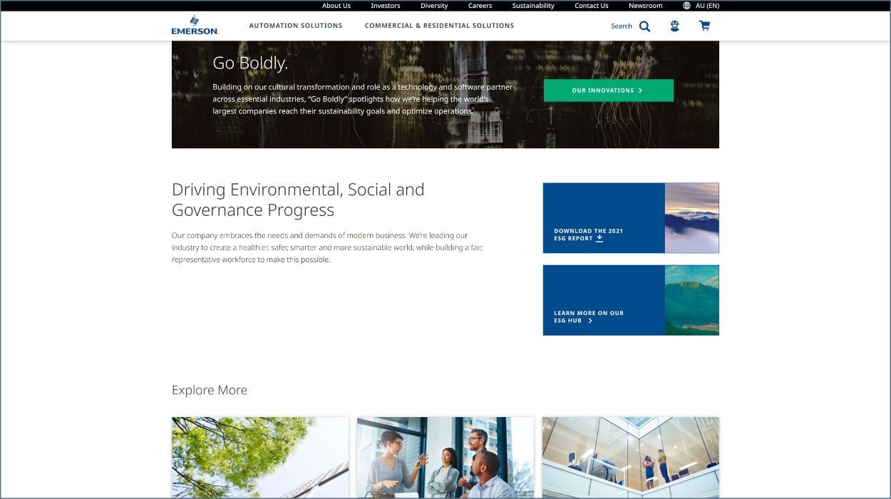 Emerson Website Screenshot