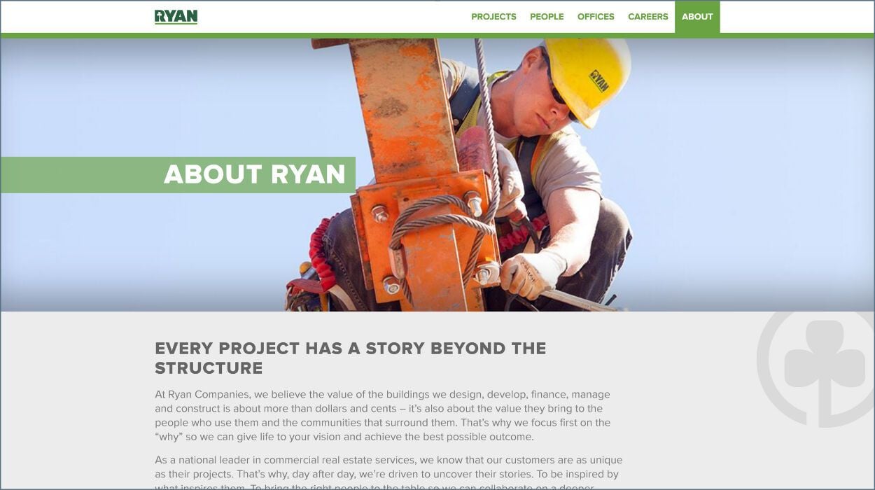 Ryan Companies About Page Screenshot