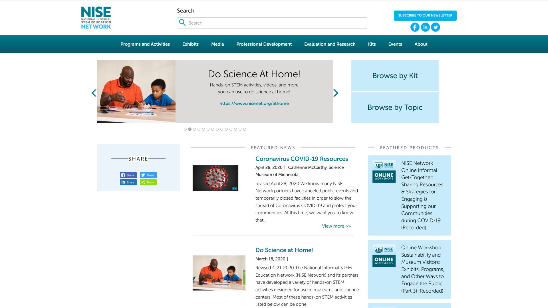 National Informal STEM Education Network Mobile Desktop