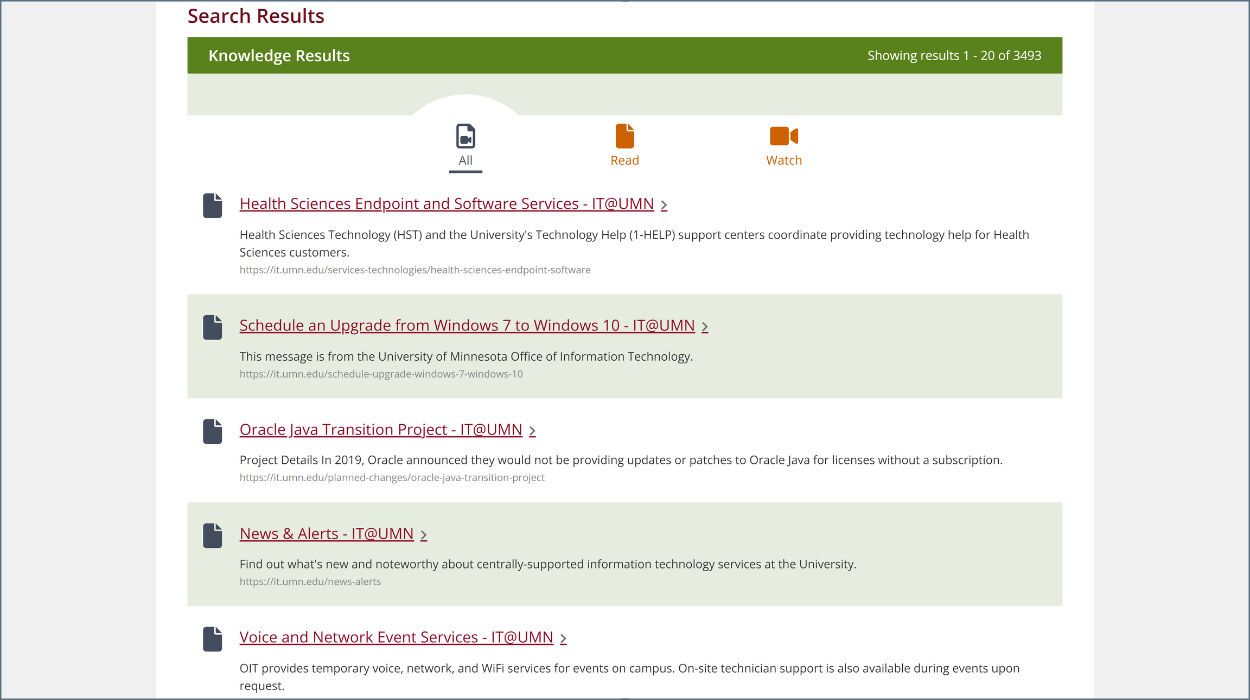 UMN OIT Search Results