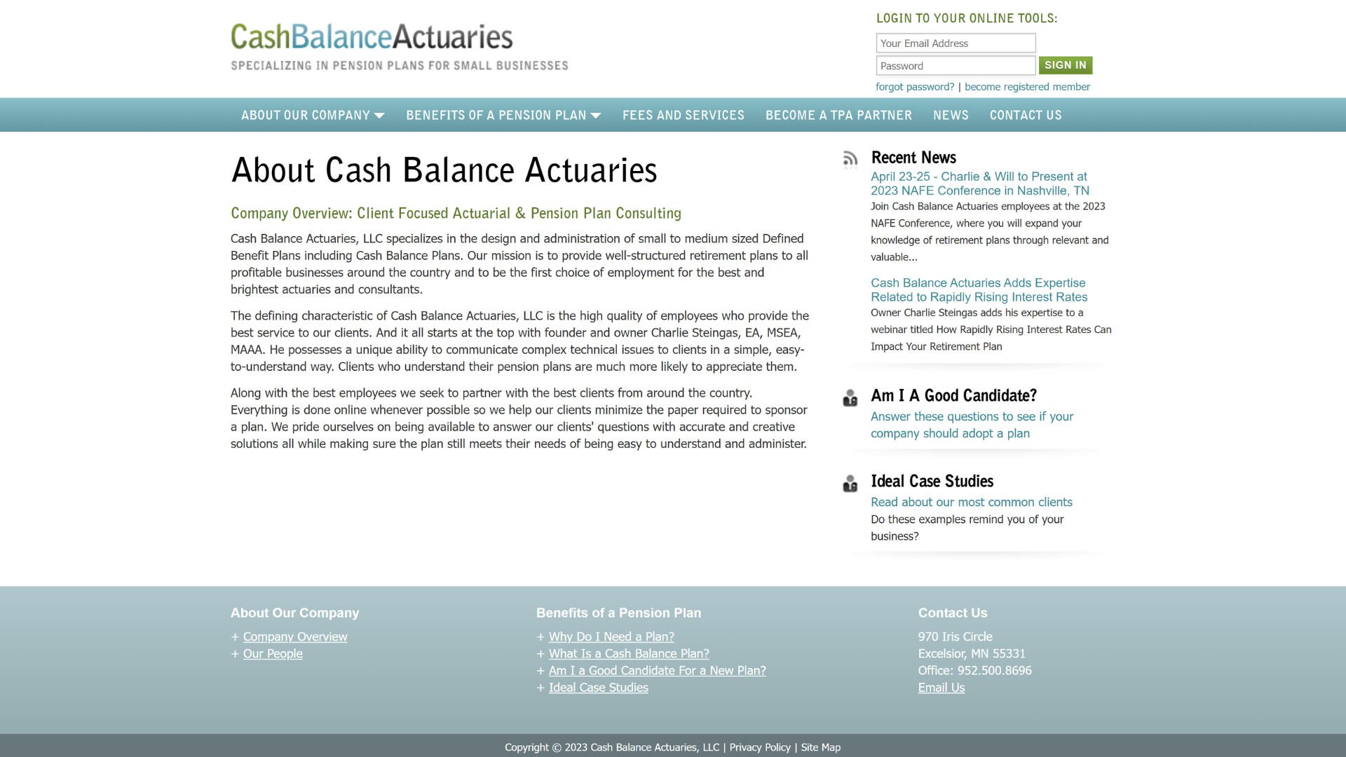 Cash Balance Actuaries Desktop Screenshot