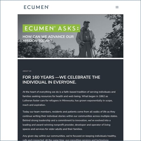 Ecumen Website Screenshot