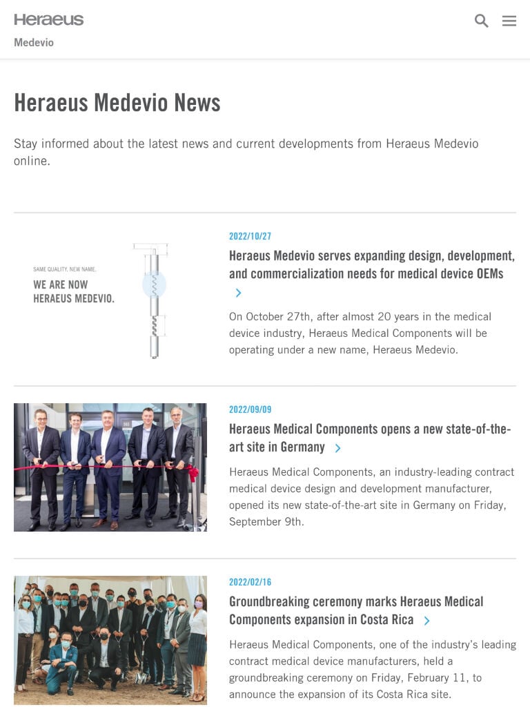 Heraeus Medevio Tablet Screenshot