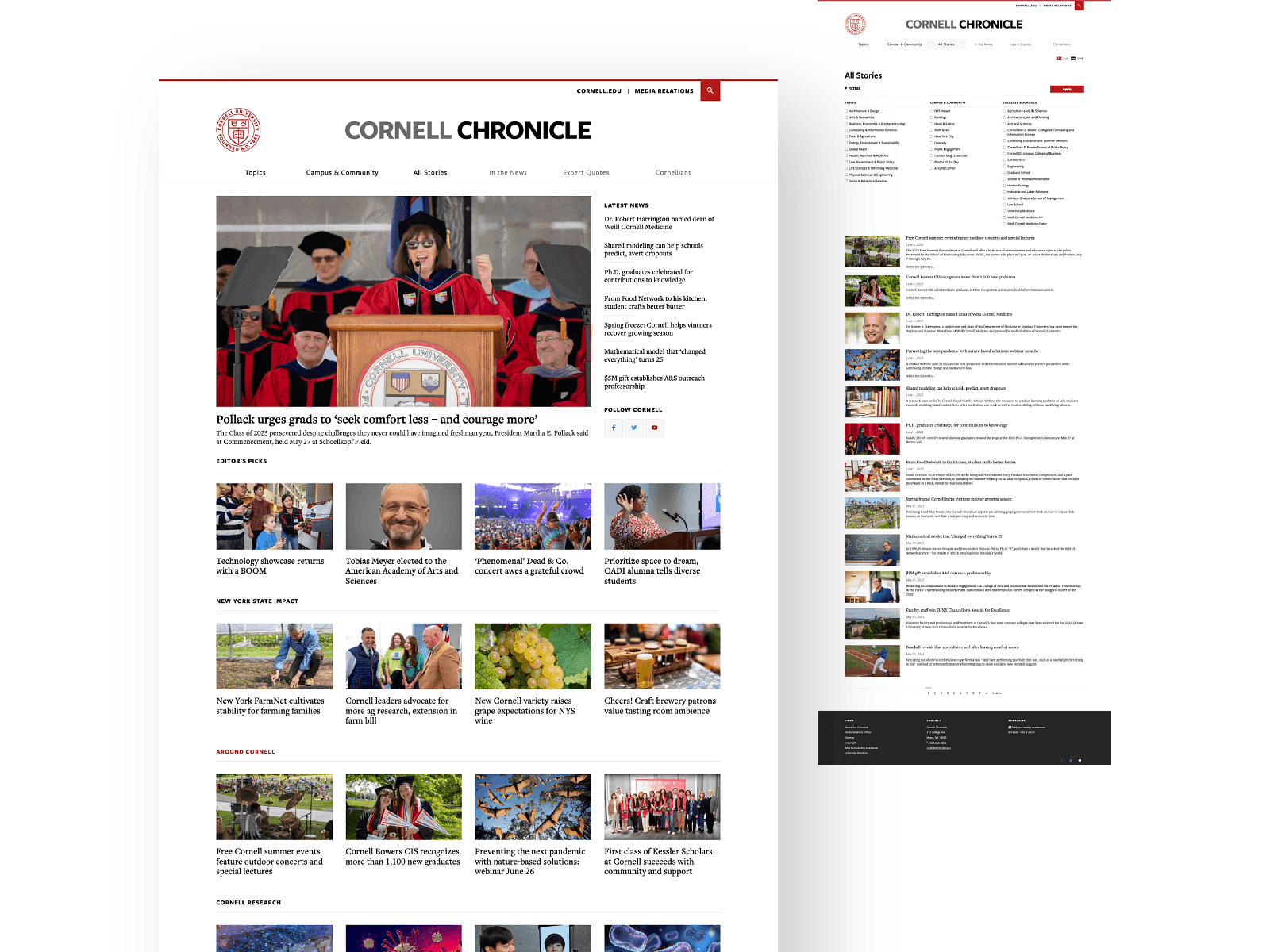 Cornell Chronicle screenshot